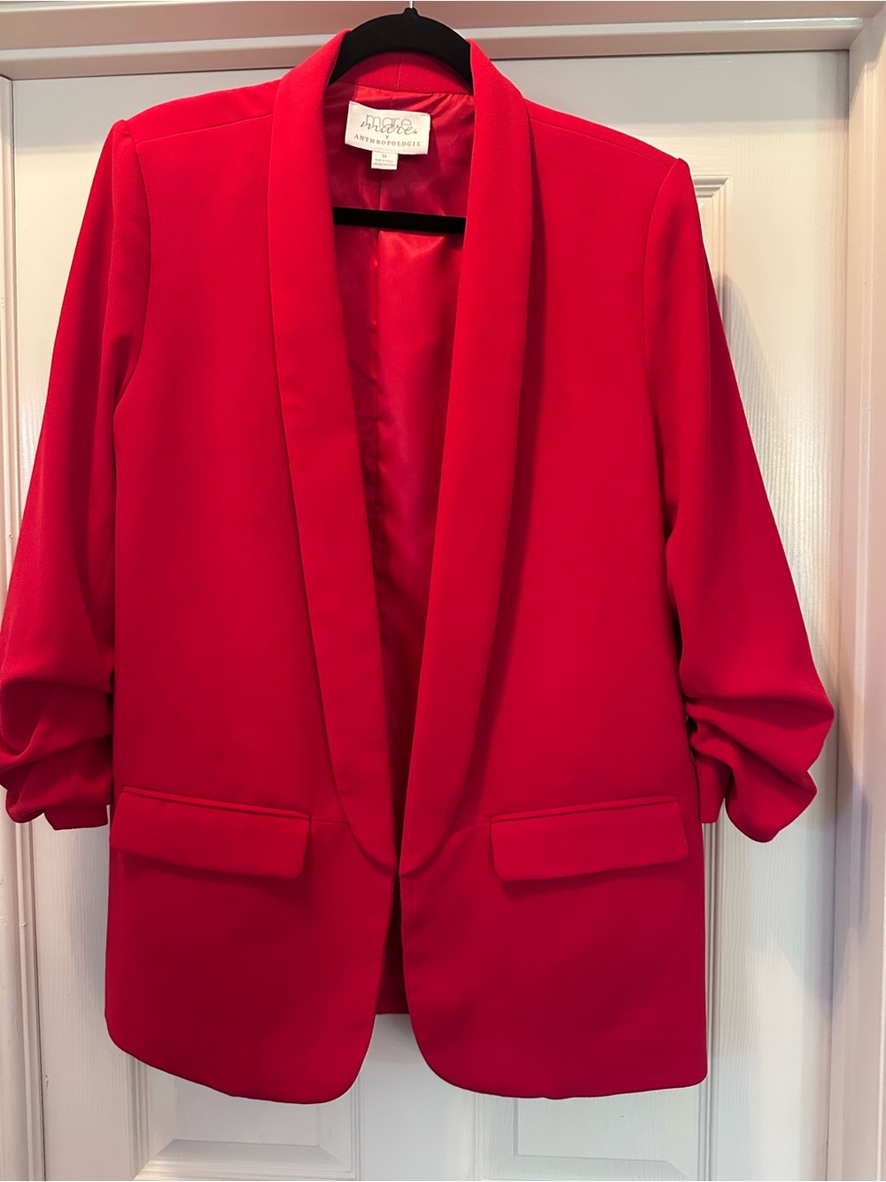 Mare Mare x Anthropologie Red Two Piece Set- Blazer M and Shorts L - Picture 6 of 10